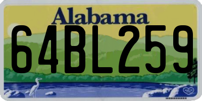 AL license plate 64BL259