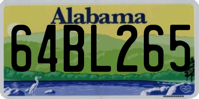 AL license plate 64BL265