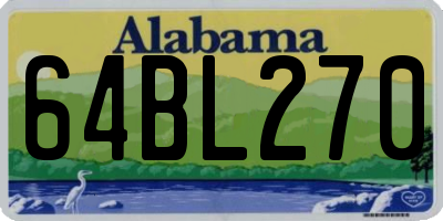 AL license plate 64BL270