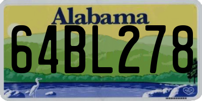 AL license plate 64BL278