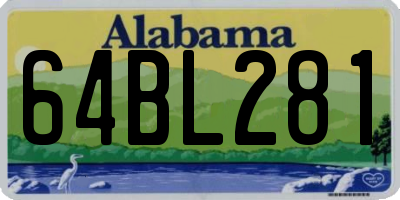 AL license plate 64BL281