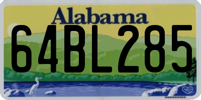 AL license plate 64BL285