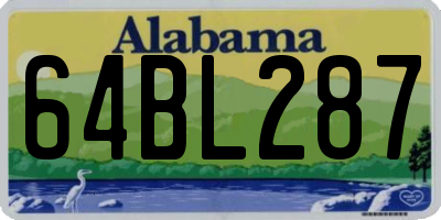 AL license plate 64BL287