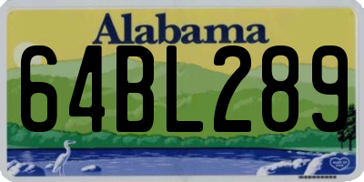 AL license plate 64BL289