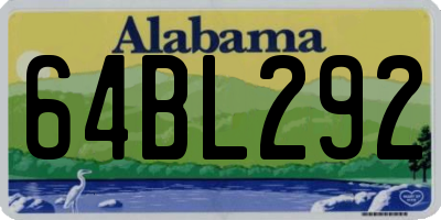 AL license plate 64BL292