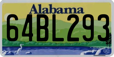 AL license plate 64BL293