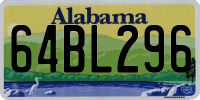 AL license plate 64BL296