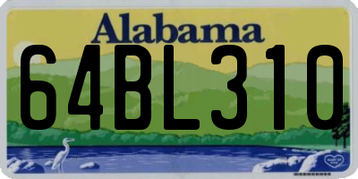 AL license plate 64BL310