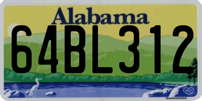 AL license plate 64BL312