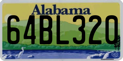 AL license plate 64BL320