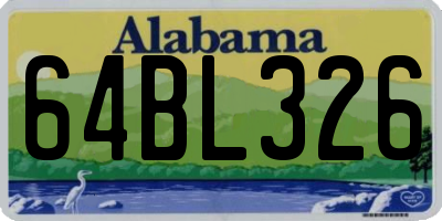 AL license plate 64BL326