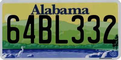 AL license plate 64BL332