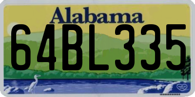 AL license plate 64BL335