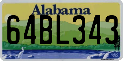 AL license plate 64BL343