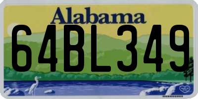 AL license plate 64BL349