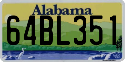 AL license plate 64BL351