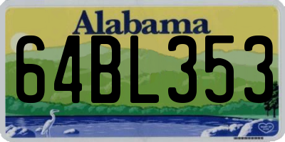 AL license plate 64BL353