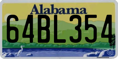 AL license plate 64BL354