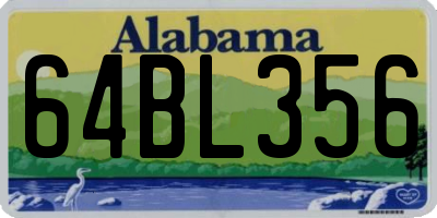 AL license plate 64BL356