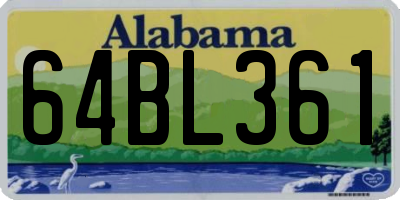 AL license plate 64BL361