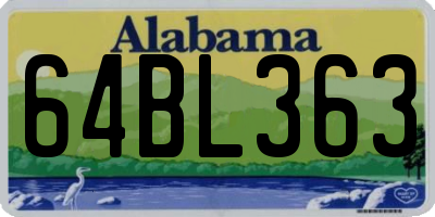AL license plate 64BL363