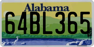AL license plate 64BL365