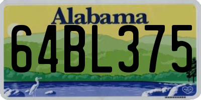 AL license plate 64BL375