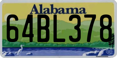 AL license plate 64BL378