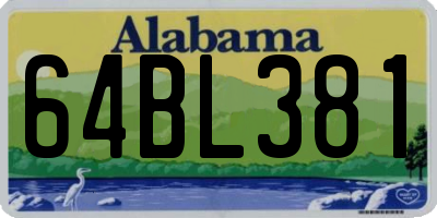 AL license plate 64BL381
