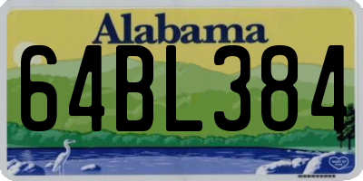 AL license plate 64BL384