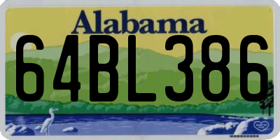 AL license plate 64BL386