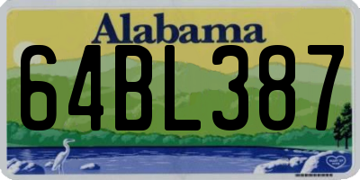 AL license plate 64BL387