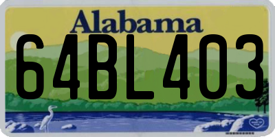 AL license plate 64BL403