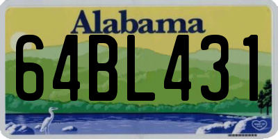 AL license plate 64BL431