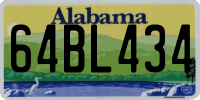 AL license plate 64BL434