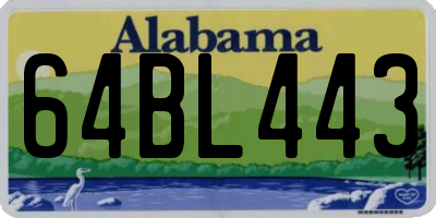 AL license plate 64BL443