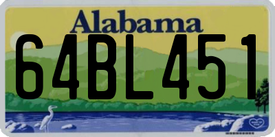 AL license plate 64BL451