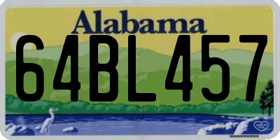 AL license plate 64BL457