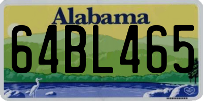 AL license plate 64BL465