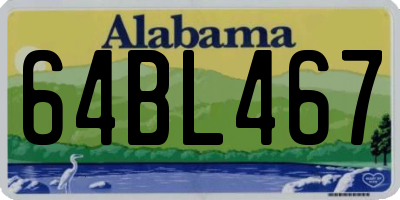 AL license plate 64BL467