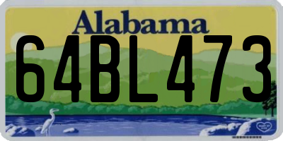 AL license plate 64BL473