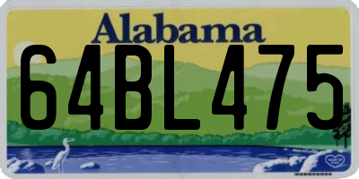 AL license plate 64BL475