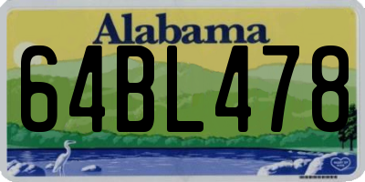 AL license plate 64BL478
