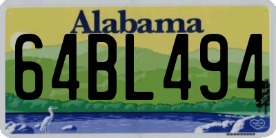 AL license plate 64BL494