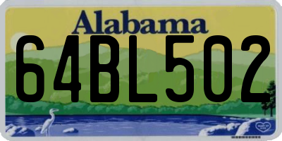 AL license plate 64BL502