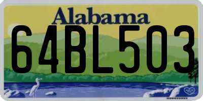 AL license plate 64BL503