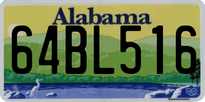 AL license plate 64BL516