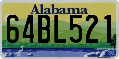 AL license plate 64BL521