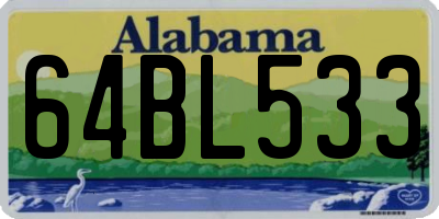 AL license plate 64BL533