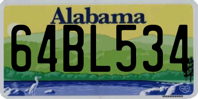 AL license plate 64BL534